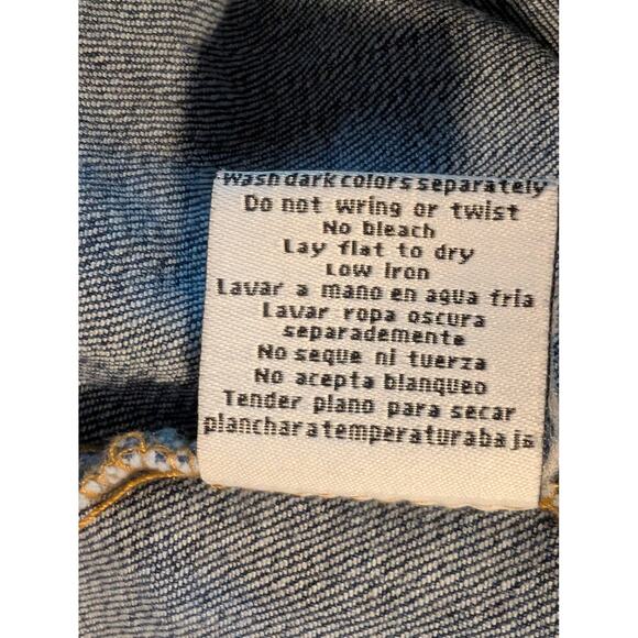 Judy Blue Distressed Long Sleeve Button Down Stretchy Denim Jacket Womens' Sz L - Picture 4 of 10